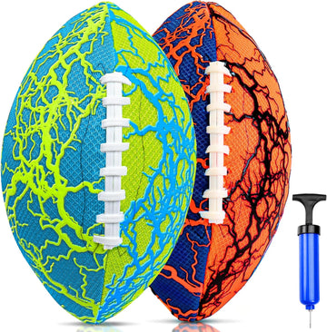 Jasonwell Pool Beach Water Football - 2 Pack Waterproof Football Strong Grip Fun Water Toys Games for Swimming Pool Beach Lake Park Backyard Outdoor Play for Kids Children Teens Adults Family (O&G) - Jasonwell